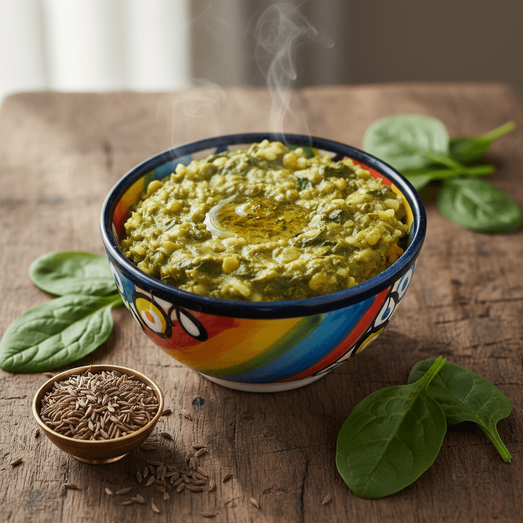Winter Palak Moong Dal Khichdi