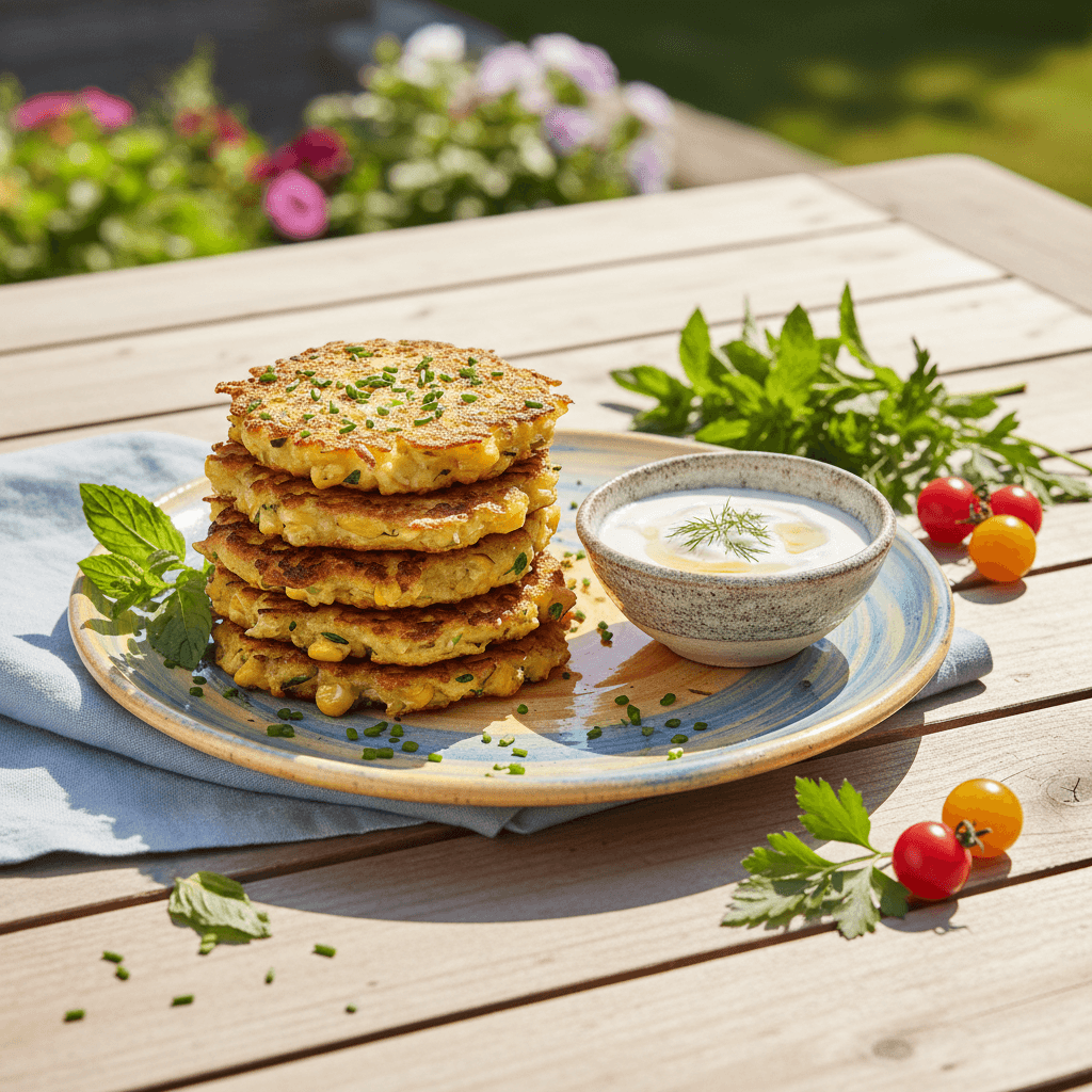 Sunny Sweet Corn & Zucchini Toddler Fritters